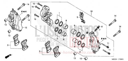 ETRIER DE FREIN AVANT (CBR600RR5/6) CBR600RR5 de 2005